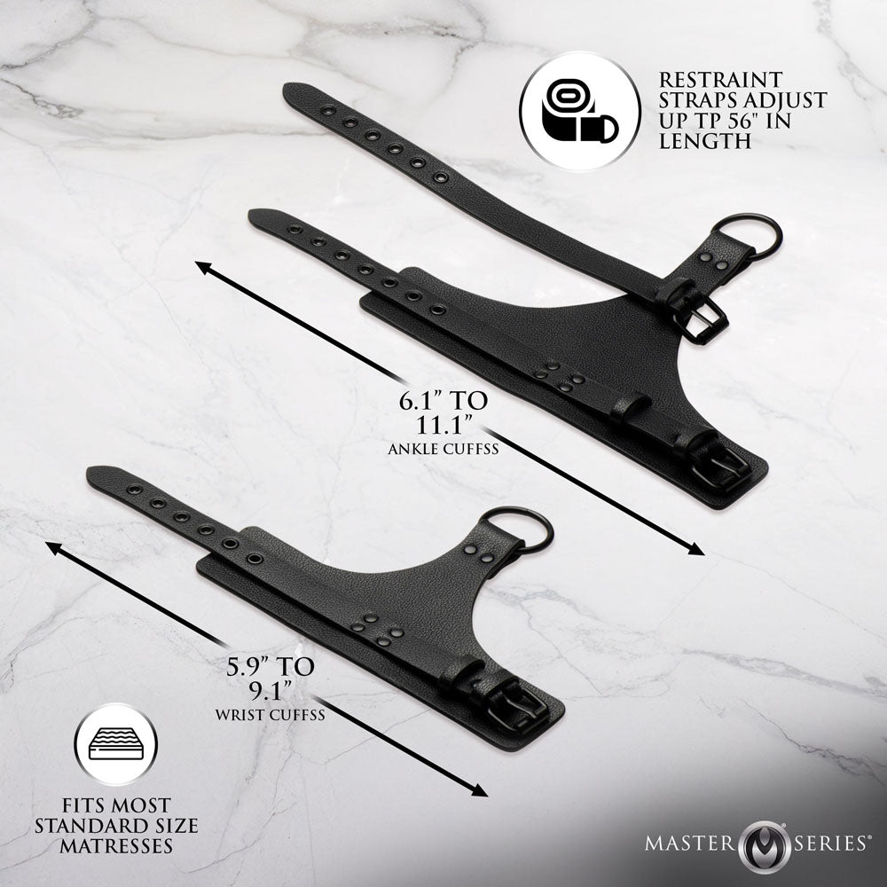 Master Series All Access - Bed Restraint Kit with adjustable straps and cuffs for secure bondage play.