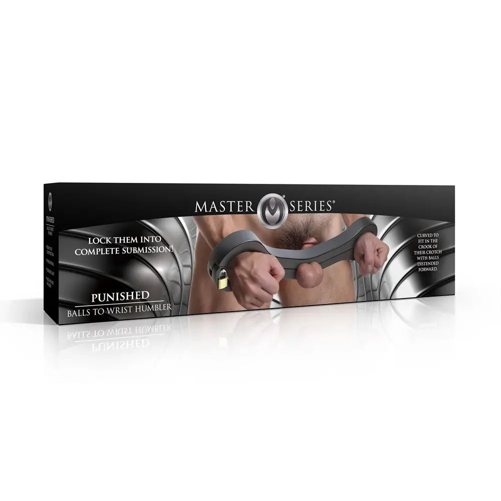 Master Series Punished - Balls To Wrist Humbler Restraint XR Brands Discreet Intimate Essentials.