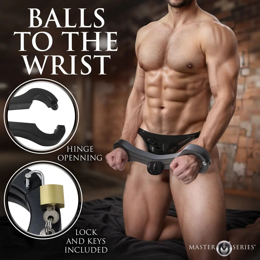 Master Series Punished - Balls To Wrist Humbler Restraint XR Brands Discreet Intimate Essentials.