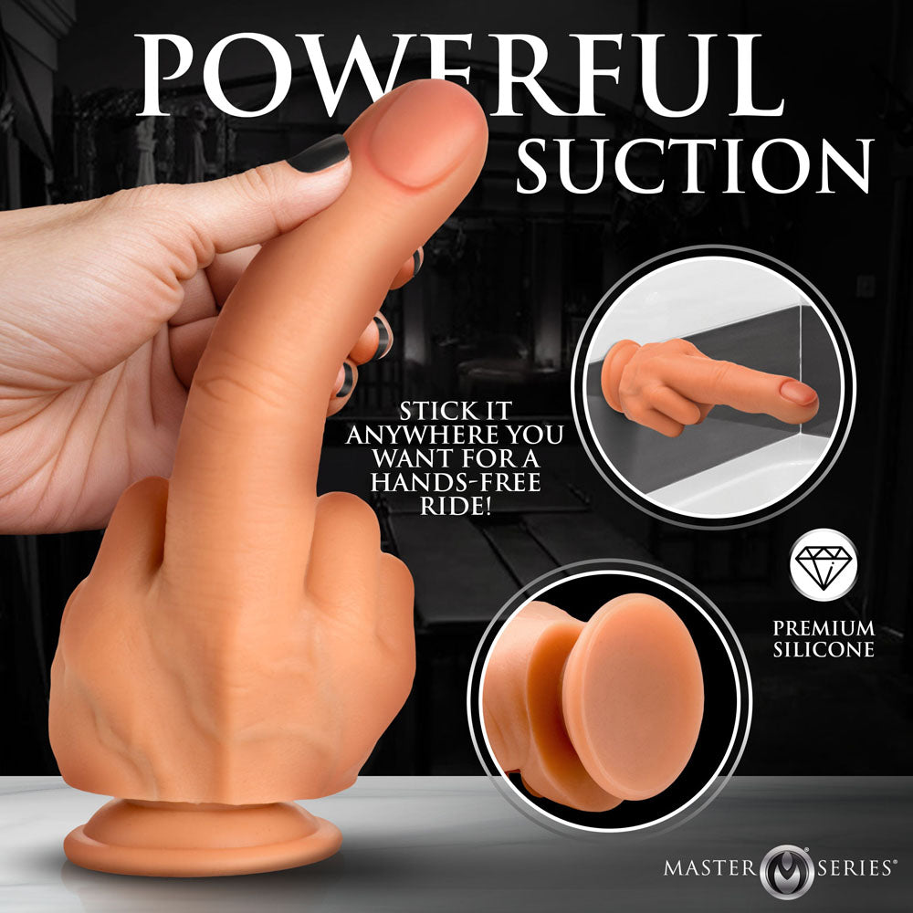 Master Series The Finger - 21.3 cm Giant Finger Dildo with powerful suction, made of premium silicone for hands-free fun.