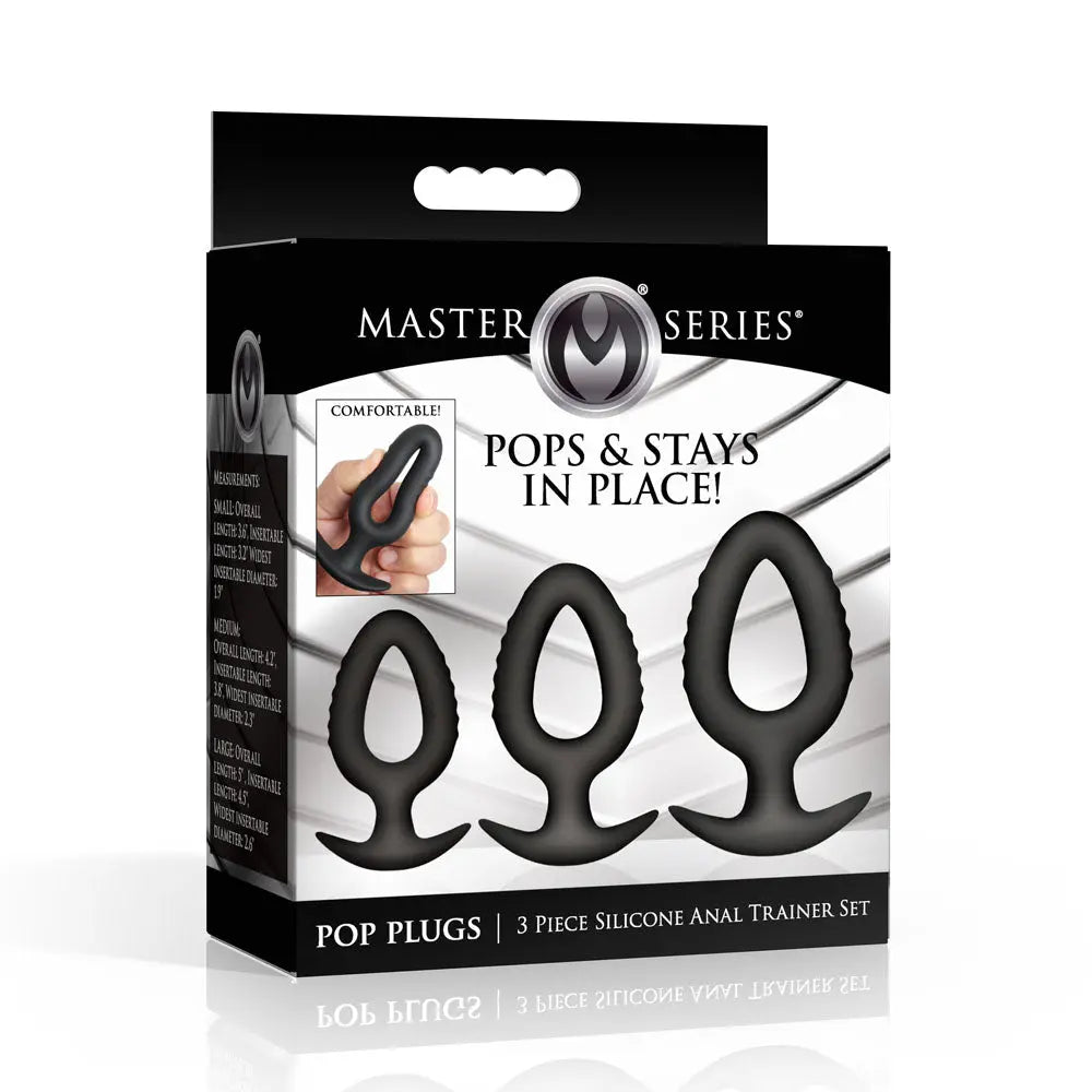 Master Series Pop Plugs -  Anal Plug Trainer Set - Set of 3 Sizes XR Brands Discreet Intimate Essentials.