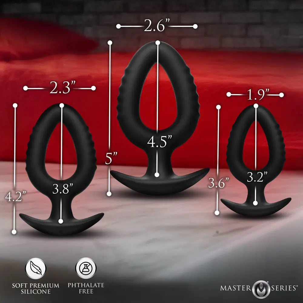 Master Series Pop Plugs -  Anal Plug Trainer Set - Set of 3 Sizes XR Brands Discreet Intimate Essentials.