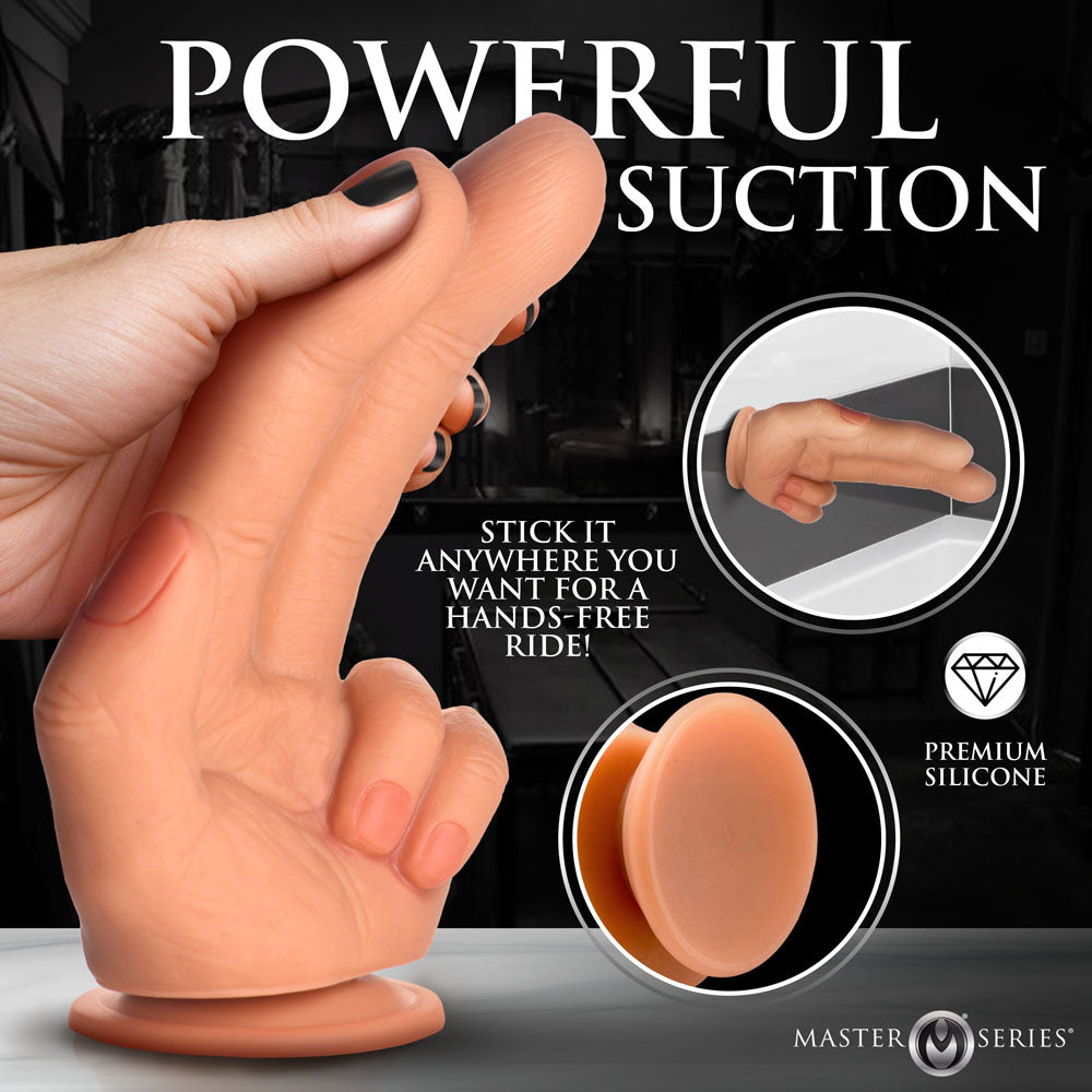 Master Series The Shocker - 20.8 cm Finger Dildo showcasing powerful suction and premium silicone design.
