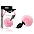 Tailz Fluffy Bunny Tail Silicone Plug -  - Black Butt Plug with  Bunny Tail
