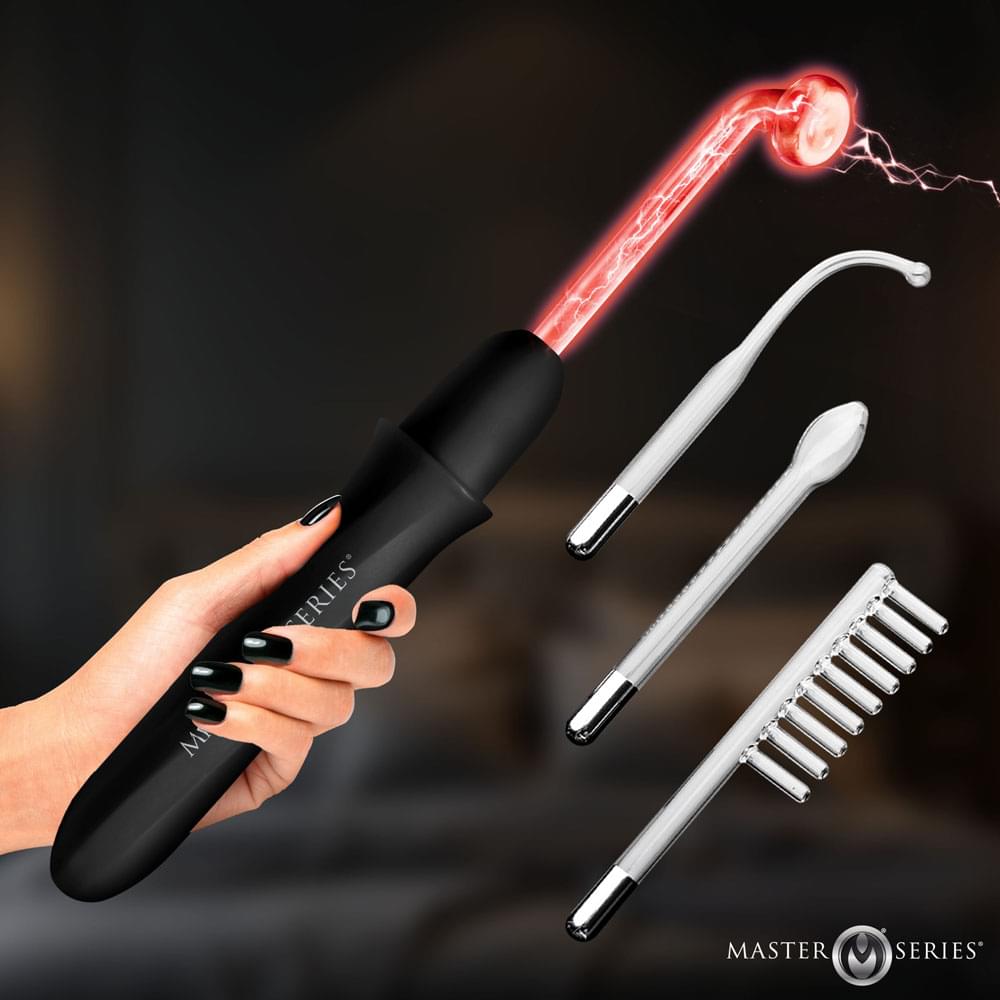 Master Series Electrawand -  Rechargeable E-Stim Violet Wand with Attachments