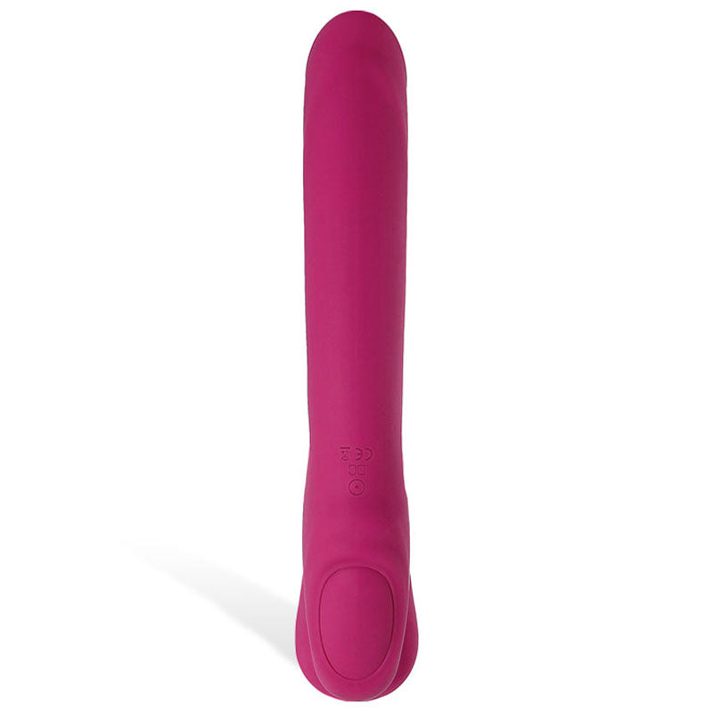 Adam & Eve Eve's Vibrating Strapless Strap-On - 22 cm (8.75'') USB Rechargeable Strapless Strap-On in vibrant pink color.