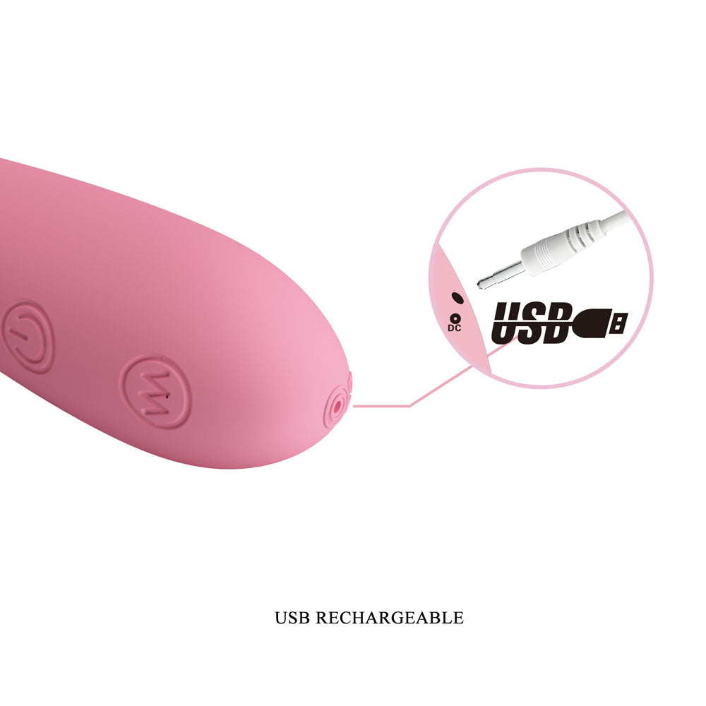 Party Up JOHN Flexible Vibe -  -  16 cm USB Rechargeable Vibrator showing USB charging connection.