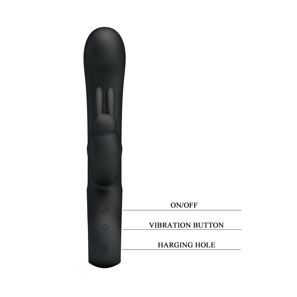 Party Up COLIN Rabbit Vibe -  -  21 cm USB Rechargeable Rabbit Vibrator with buttons and charging hole.