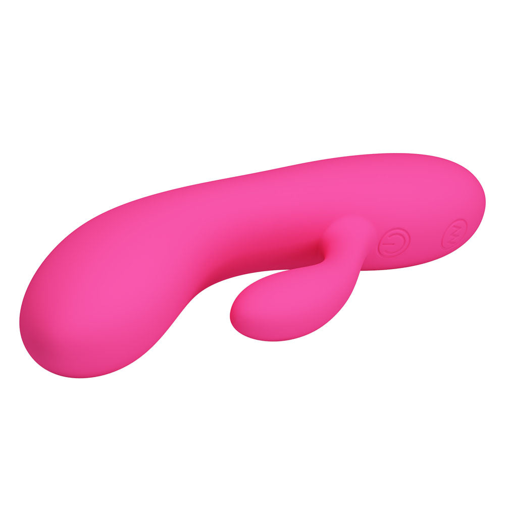 Party Up CLARE Flexible Vibe -  -  16.9 cm USB Rechargeable Rabbit Vibrator in vibrant pink silicone.