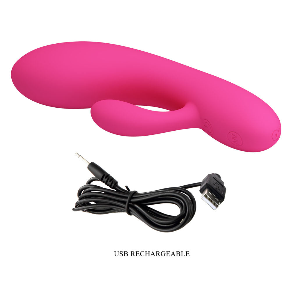 Party Up CLARE Flexible Vibe -  -  16.9 cm USB Rechargeable Rabbit Vibrator with USB cable.