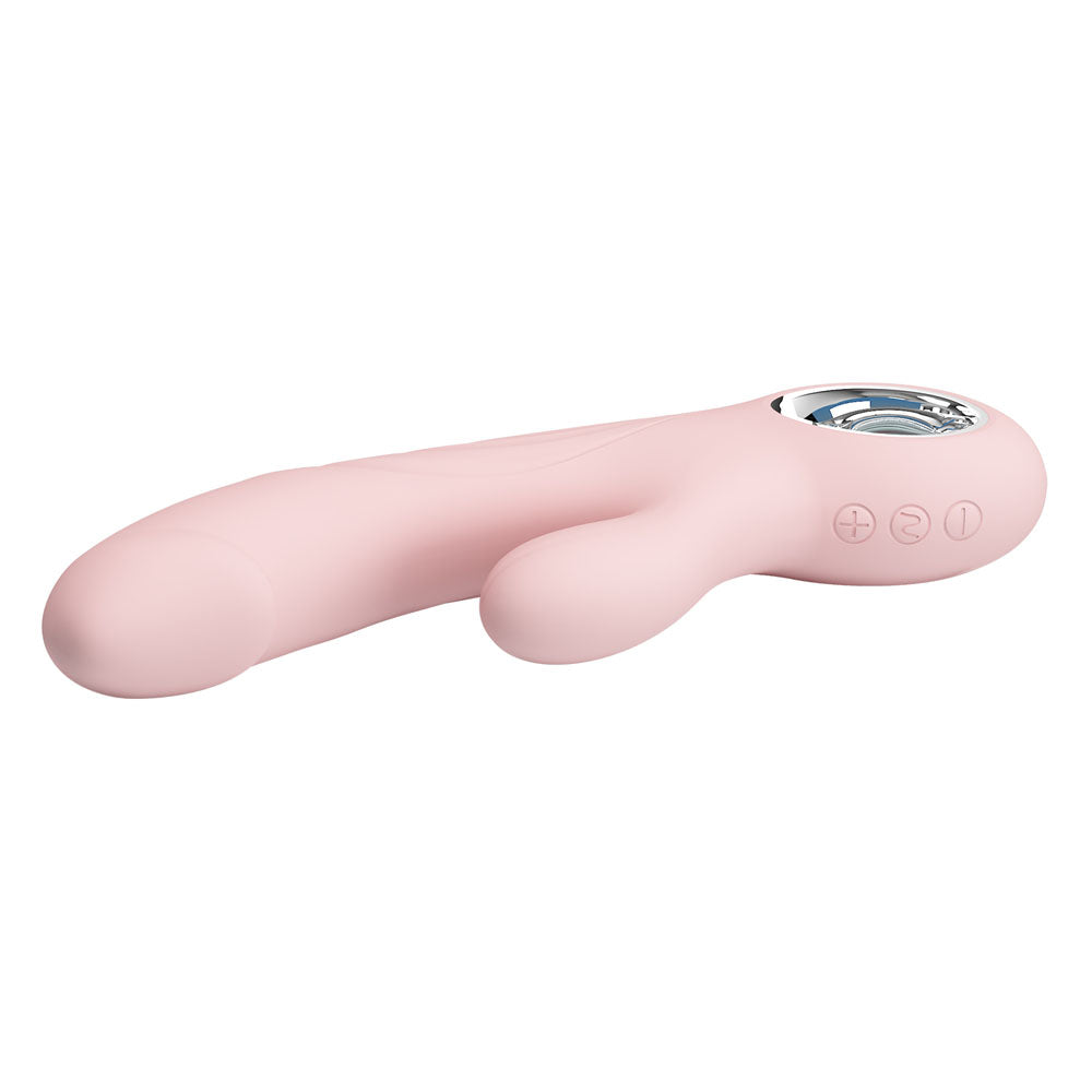 Party Up DAVE Rabbit Vibe -  -  19 cm USB Rechargeable Rabbit Vibrator in soft pink silicone with multiple settings.