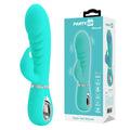 Party Up EDWARD Rabbit Vibe - Teal - Teal 20 cm USB Rechargeable Rabbit Vibrator featuring soft silicone design.