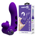 Party Up MIKE Finger Vibe -  -  Vibrating Finger Vibrator in purple with packaging, ideal for intimate essentials.