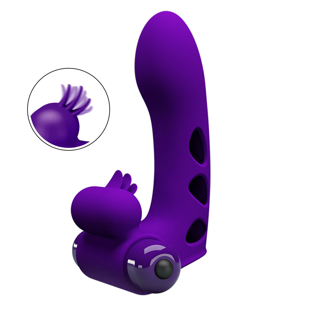 Party Up MIKE Finger Vibe -  -  Vibrating Finger Vibrator in purple for intimate essentials and explosive orgasms.