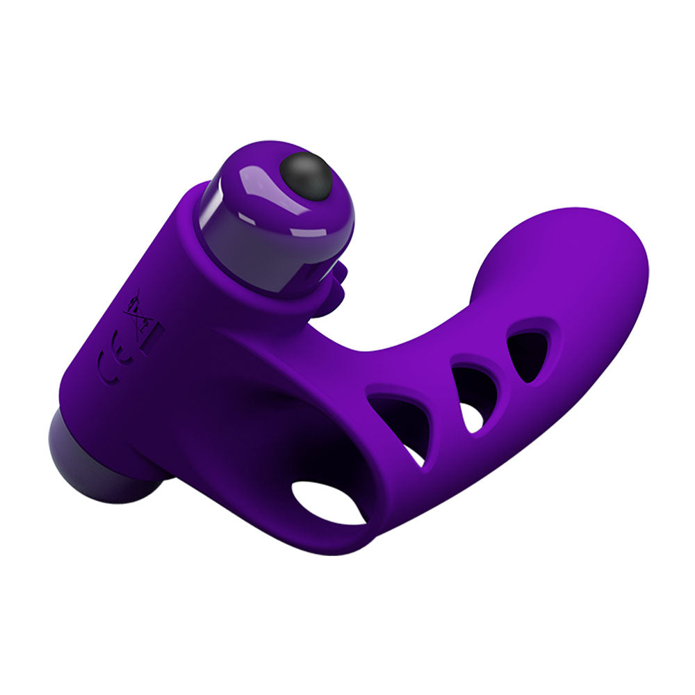 Party Up MIKE Finger Vibe -  -  Vibrating Finger Vibrator in purple color for intimate essentials.