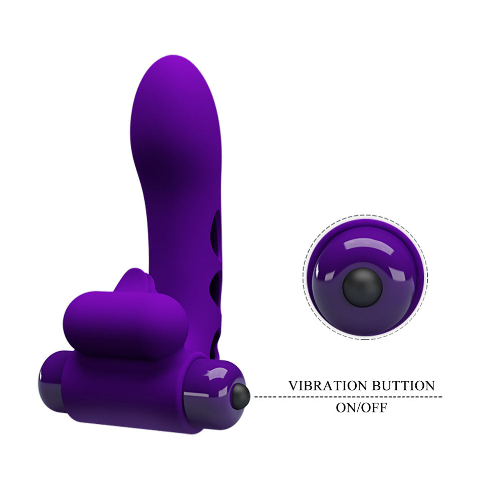 Party Up MIKE Finger Vibe -  -  Vibrating Finger Vibrator with vibration button for ultimate pleasure.