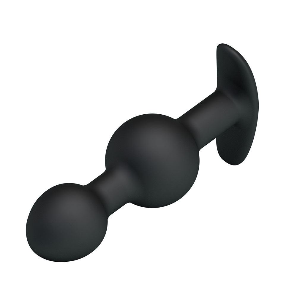 Party Up JAMES Anal Bead Plug -  10.4 cm Beaded Butt Plug, black silicone design for enhanced sensations.