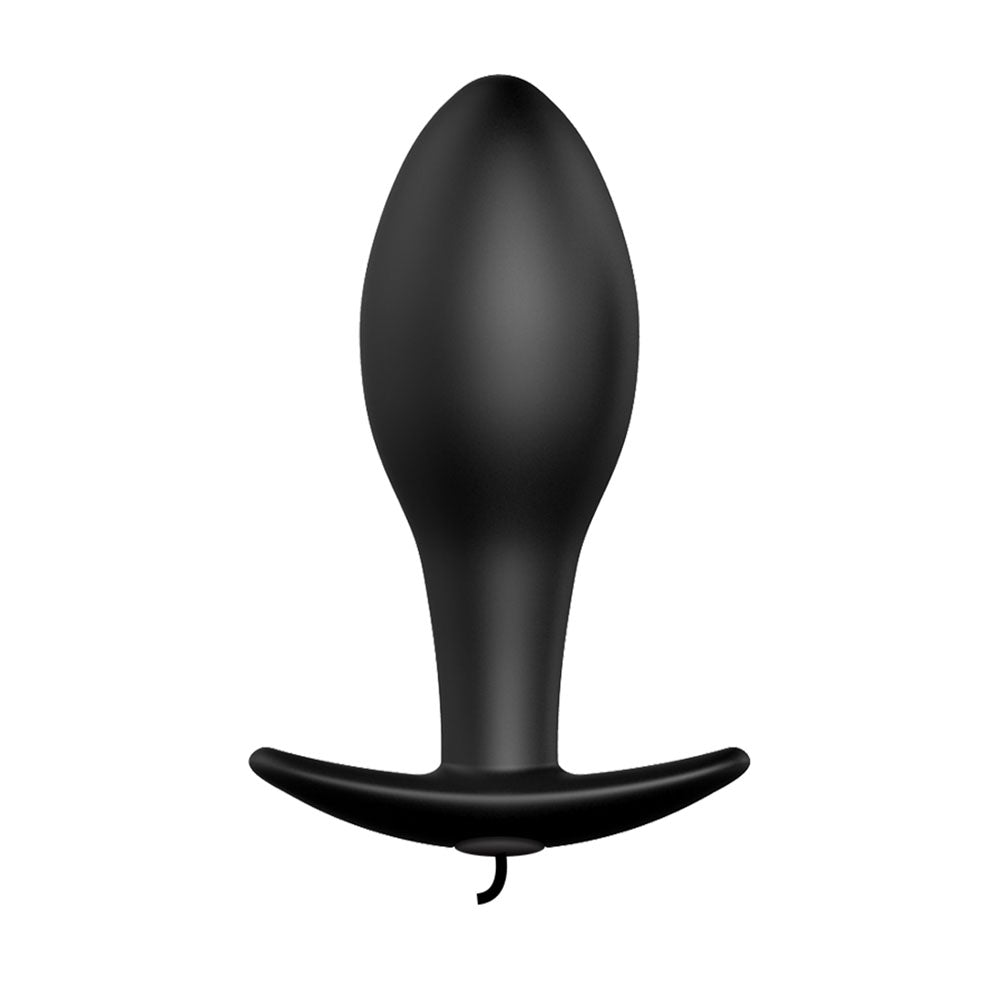 Party Up JASON Vibrating Anal Plug -  8.5 cm Vibrating Butt Plug with Remote, sleek black silicone design.