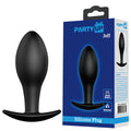 Party Up JEFF Silicone Plug -  8.5 cm Butt Plug packaging with a black sleek silicone design.