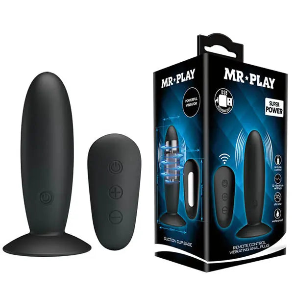 MR PLAY Remote Control Vibrating Anal Plug -  USB Rechargeable Vibrating Butt Plug with Wireless Remote Mr Play Discreet Intimate Essentials.
