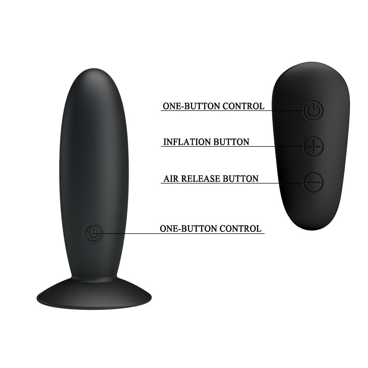 MR PLAY Remote Control Vibrating Anal Plug - USB Rechargeable Vibrating Butt Plug with Wireless Remote detail image showing controls.