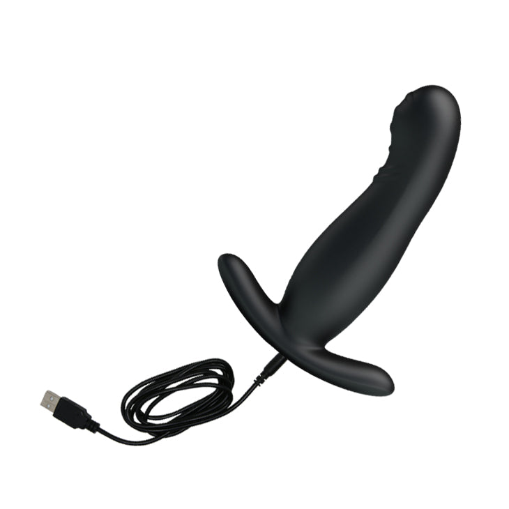 MR PLAY Prostate Massager - USB Rechargeable Prostate Massager with Flicking Tip, sleek design and USB charging cable.