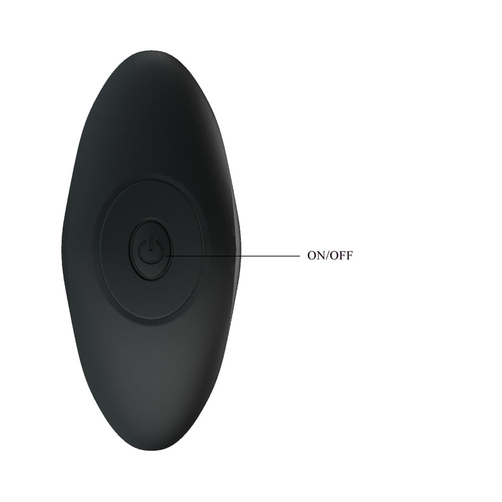 Party Up KEITH Vibrating Plug - 10.5 cm USB Rechargeable Vibrating Butt Plug power button and design close-up