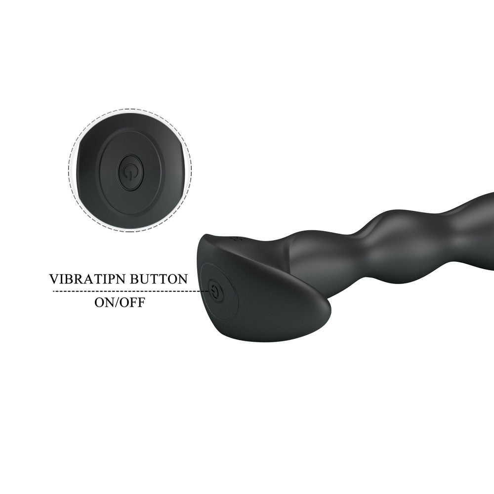 Party Up JIM Vibrating Plug - 14.5 cm USB Rechargeable Vibrating Butt Plug with on/off vibration button.