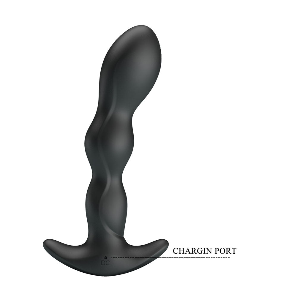 Party Up JIM Vibrating Plug - 14.5 cm USB Rechargeable Vibrating Butt Plug with unique shape and charging port.