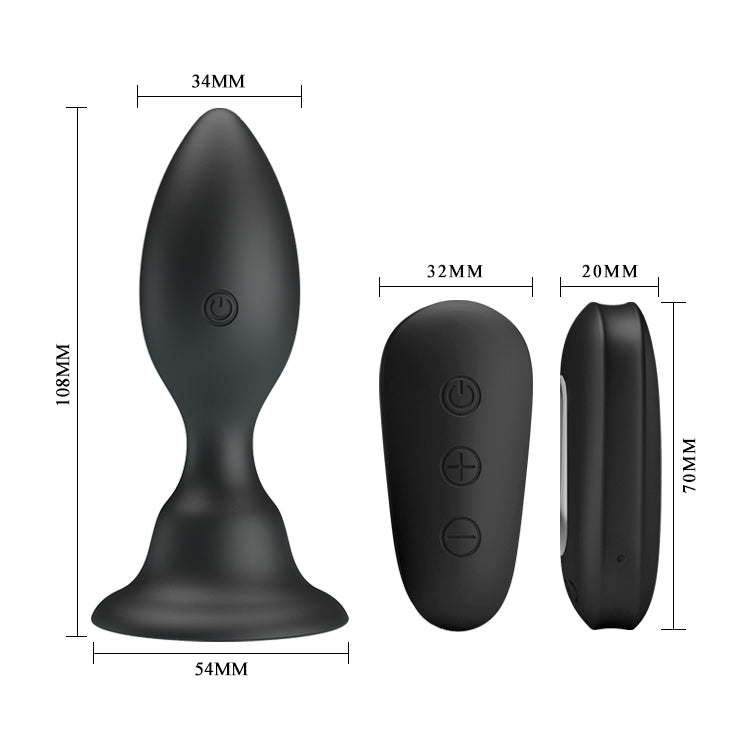 MR PLAY Vibrating Anal Plug -  10.8 cm USB Rechargeable Vibrating Butt Plug with Remote dimensions and controls image