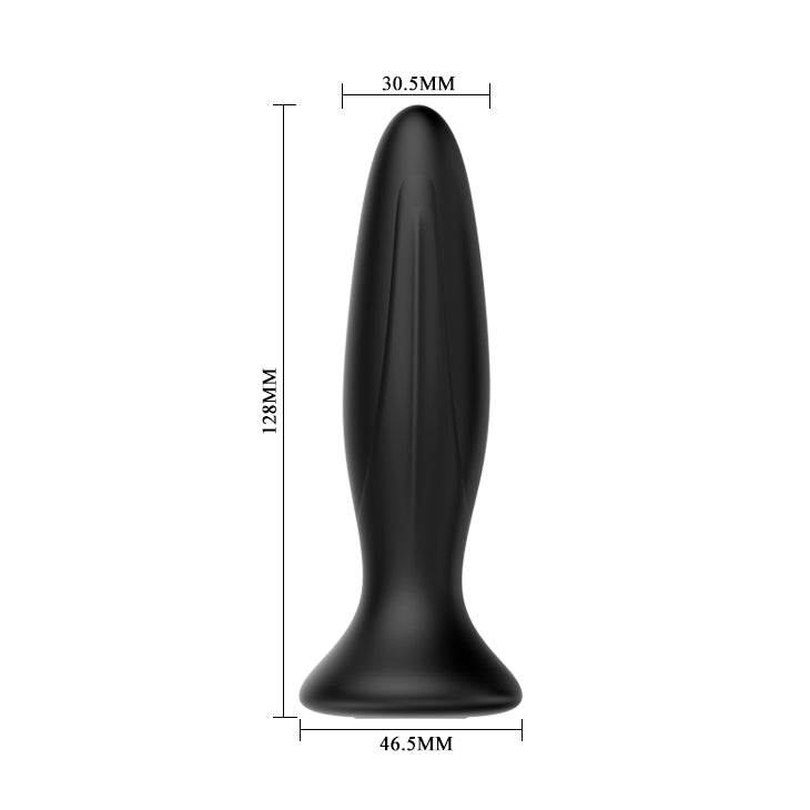 MR PLAY Vibrating Anal Plug - USB rechargeable vibrating anal plug with tapered design, measuring 12.8 cm.