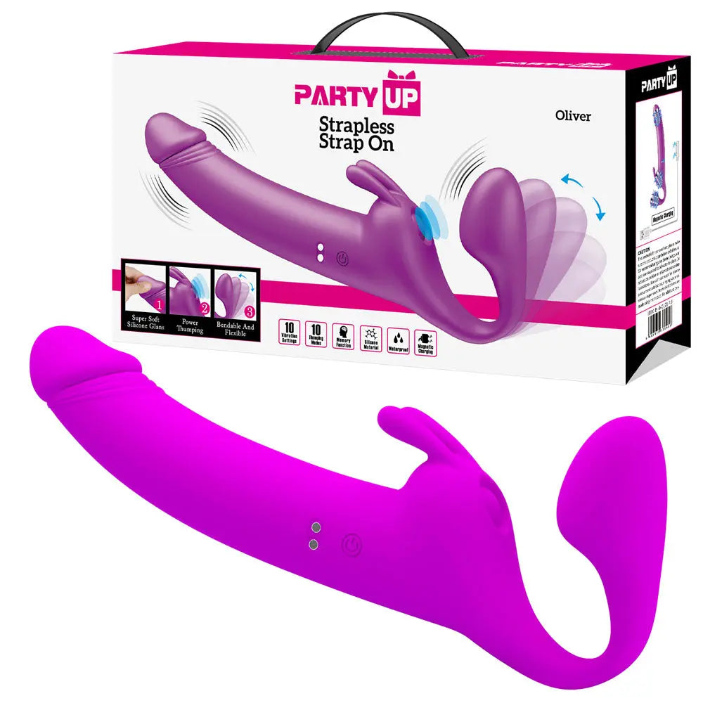 Party Up OLIVER Strapless Strap-On -  28.3 cm USB Rechargeable Strapless Strap-On Party Up Discreet Intimate Essentials.