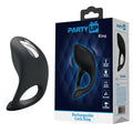 Party Up KING Rechargeable Cock Ring - USB Rechargeable Cock Ring with packaging and features displayed.