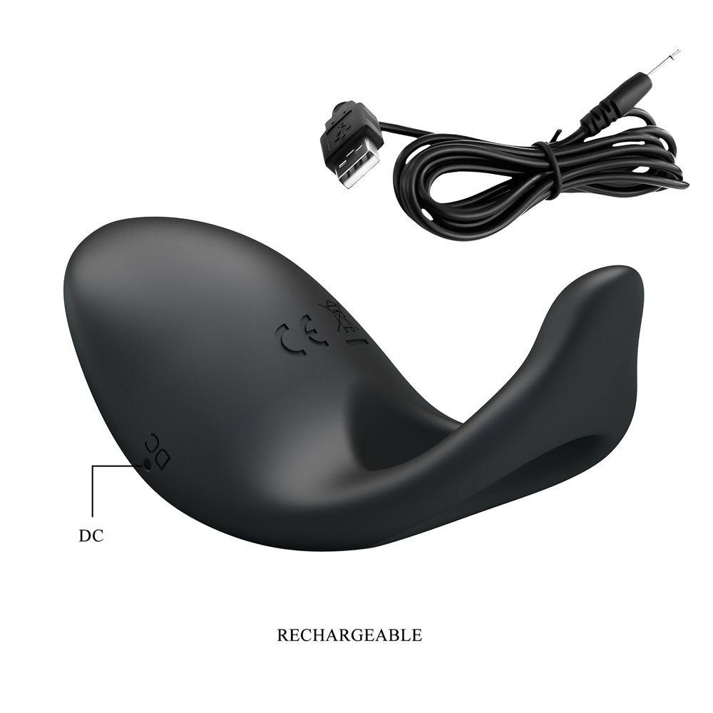 Party Up KING Rechargeable Cock Ring -  USB Rechargeable Cock Ring with smooth silicone texture and USB charging cable.
