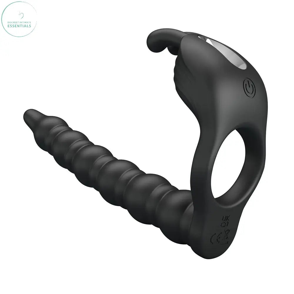 Affordable quality Party Up MARCUS Ring & Anal Plug -  USB Rechargeable Vibrating Cock Ring with Double Penetrator  from Party Up by Discreet Intimate Essentials with Discreet Delivery 