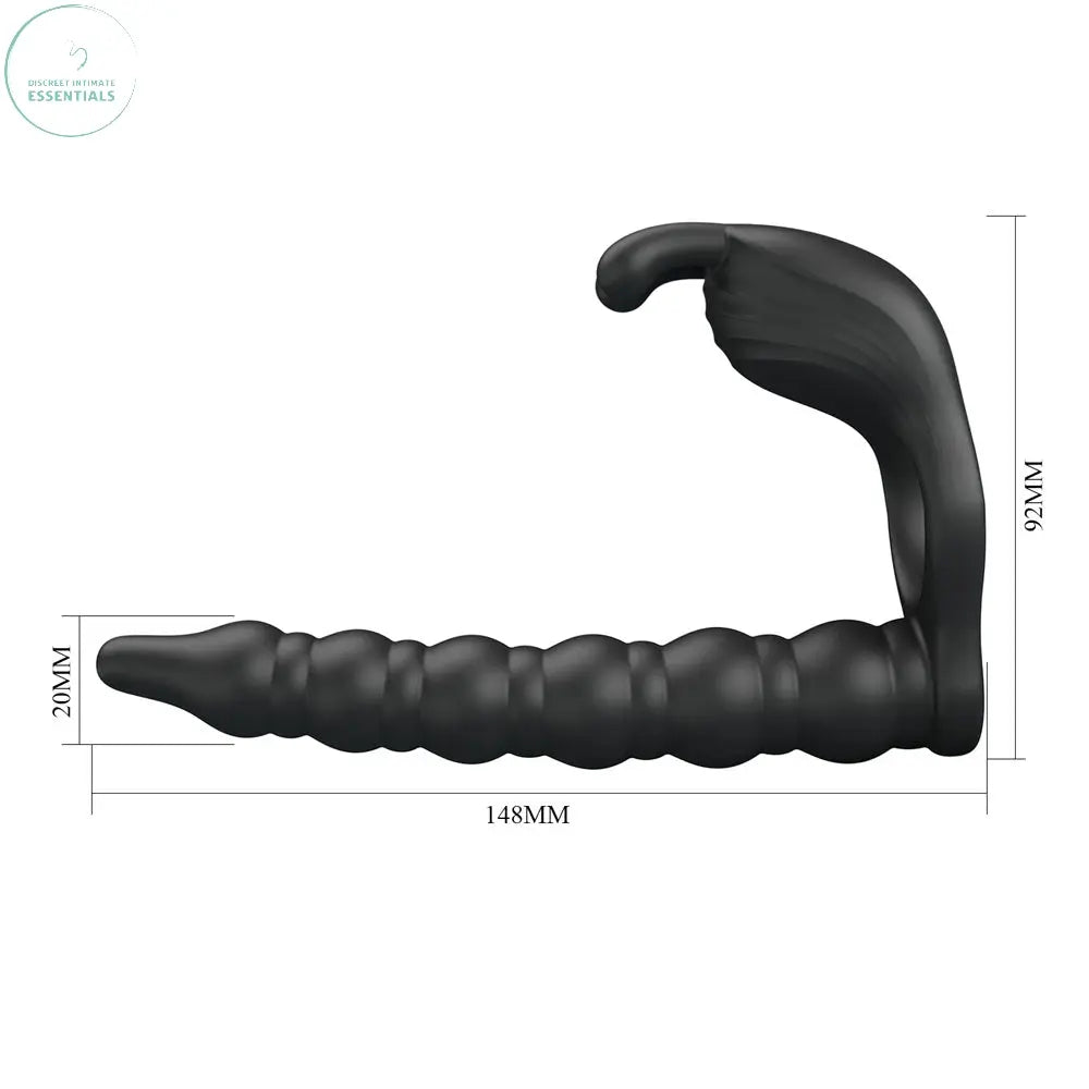 Affordable quality Party Up MARCUS Ring & Anal Plug -  USB Rechargeable Vibrating Cock Ring with Double Penetrator  from Party Up by Discreet Intimate Essentials with Discreet Delivery 