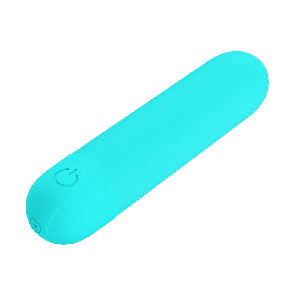 Party Up HARRY Mini Bullet - Teal - Teal 8 cm USB Rechargeable Bullet, a compact and powerful vibrator for intimate pleasure.