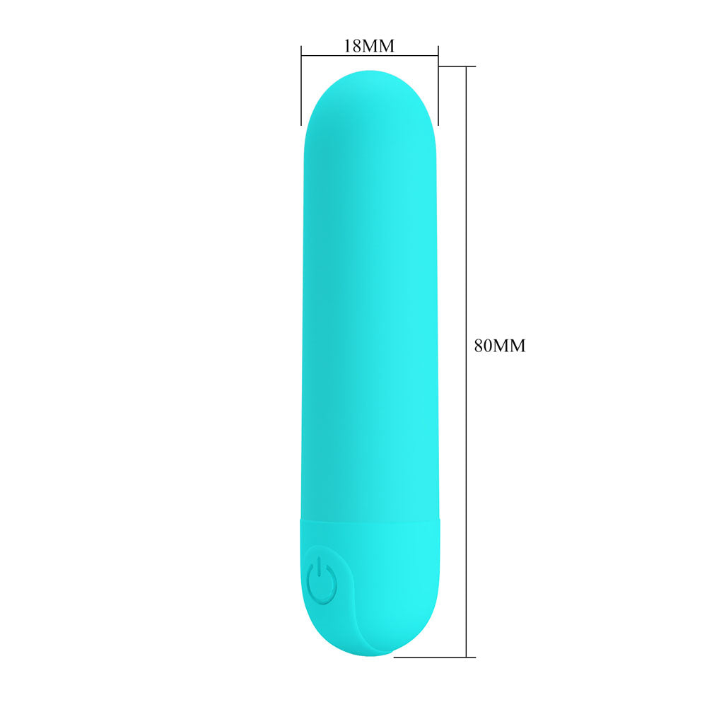 Party Up HARRY Mini Bullet - Teal - Teal 8 cm USB Rechargeable Bullet with dimensions 18mm x 80mm for pleasure.