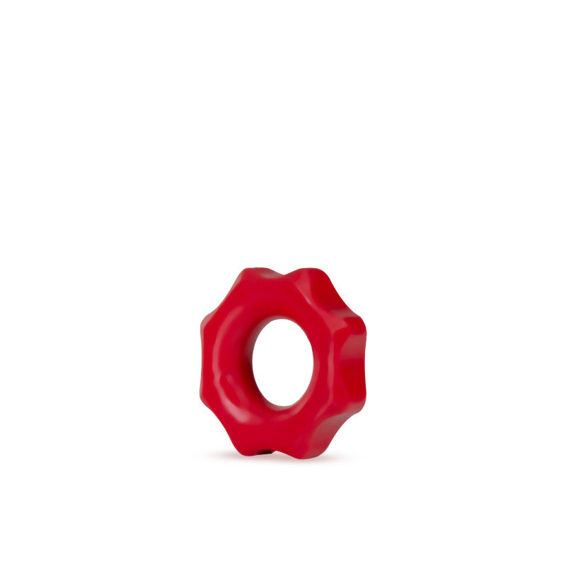 Stay Hard Nutz -  Cock Rings - Set of 2 in a vibrant red color showcasing the stretchy design for enhanced pleasure.