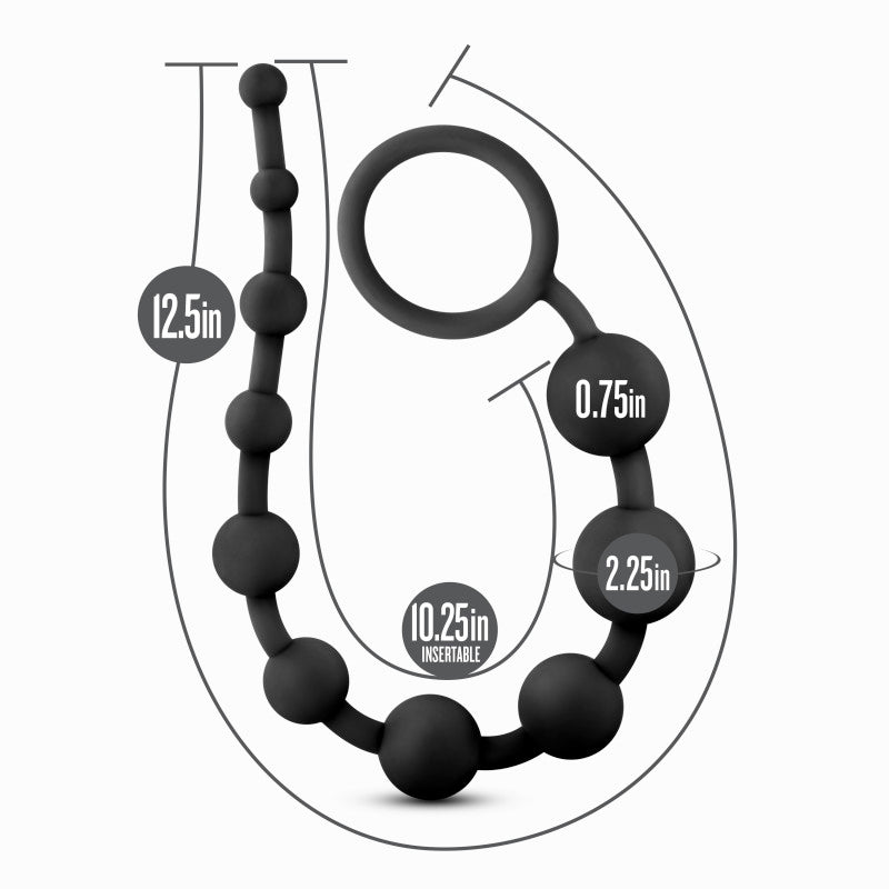 Anal Adventures Platinum 10 Anal Beads -  -  31.7 cm Anal Beads with measurements and a silicone design for exciting sensations.