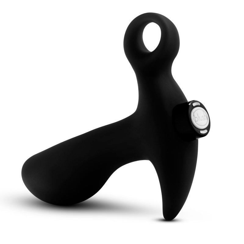Anal Adventures Platinum Vibrating Prostate Massager 01 -  10.8 cm USB Rechargeable Prostate Massager in black silicone.