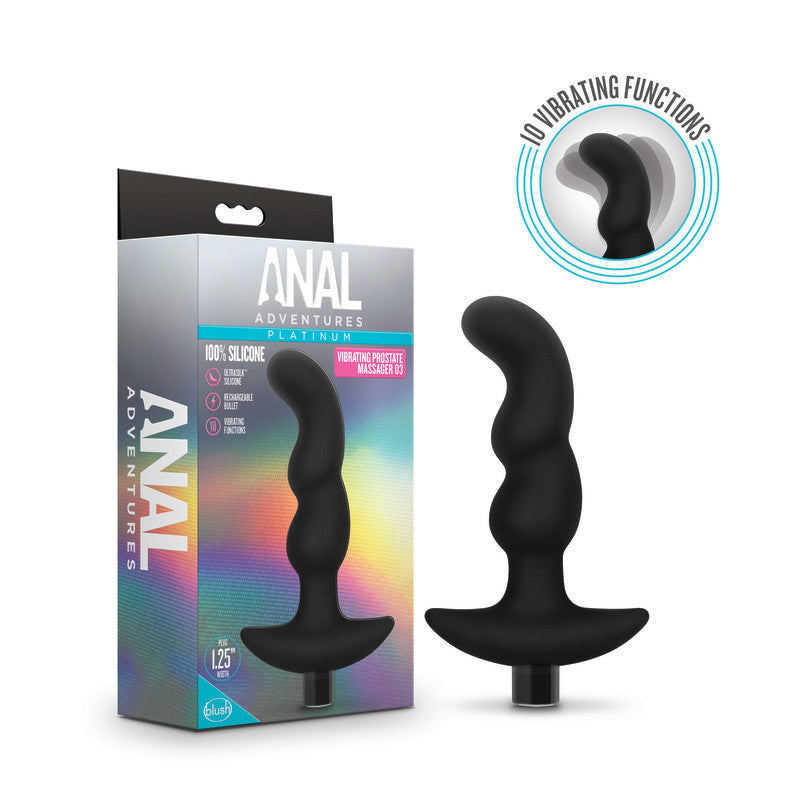 Anal Adventures Platinum Vibrating Prostate Massager 03 -  USB Rechargeable 15.2 cm Prostate Massager with 10 vibrating functions.