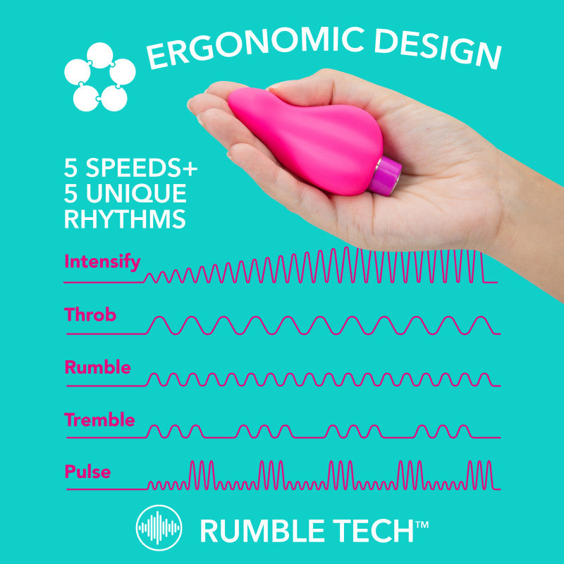 Aria Epic AF - Fuschia USB Rechargeable Stimulator showcasing ergonomic design with 5 speeds and 5 unique rhythms.