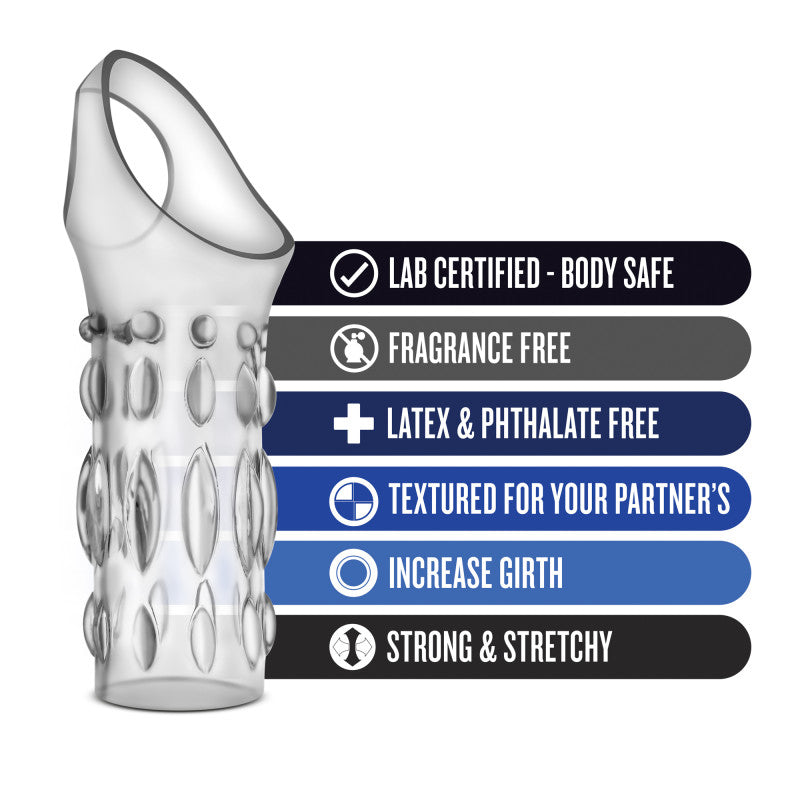 Performance Studded Sleeve Ring -  -  Penis Sleeve features lab certified, body safe, fragrance free, textured for increased girth.