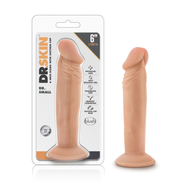 Dr. Skin Dr. Small -  15.2 cm (6'') Dong with suction cup for adult play and intimate essentials.