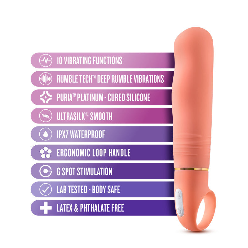 Aria Smokin' AF - Coral 15.2 cm Vibrator features 10 vibrating functions and IPX7 waterproof design.