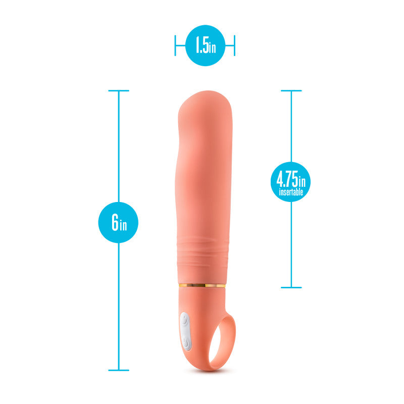Aria Smokin' AF - Coral 15.2 cm Vibrator dimensions showcasing its compact design for intimate essentials.