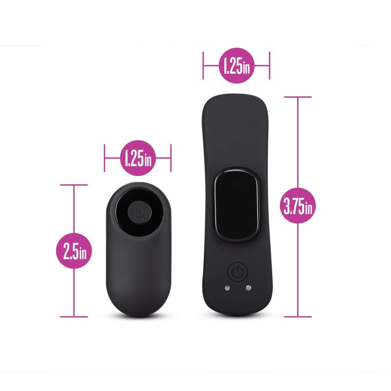 Temptasia Remote Control Panty Vibe - USB Rechargeable Panty Vibe dimensions display with height indicators