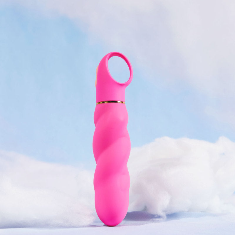 Aria Amazing AF - Fuschia 15.9 cm Vibrator with swirled texture and powerful motor.