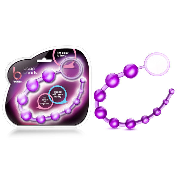 B Yours - Basic Beads -  32 cm (12.75'') Anal Beads in vibrant purple, great for intimate essentials for her.